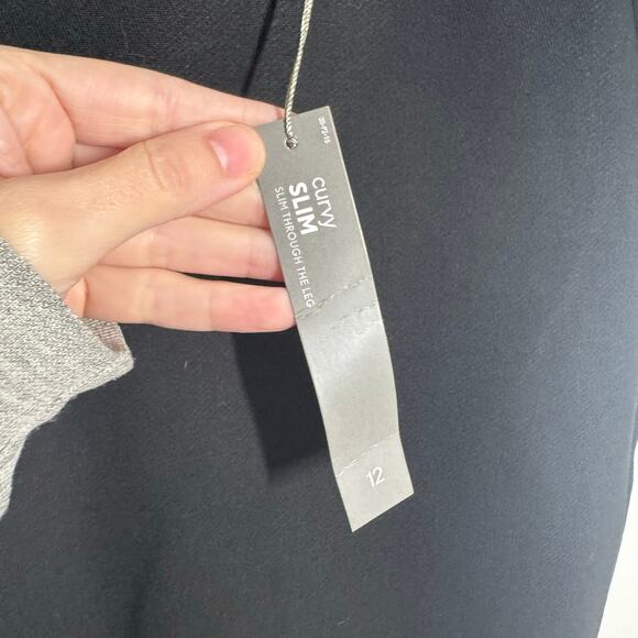 Ann Taylor Loft Curvy Slim Trouser Work Pant Women 12 Black Officecore Career - Picture 9 of 10